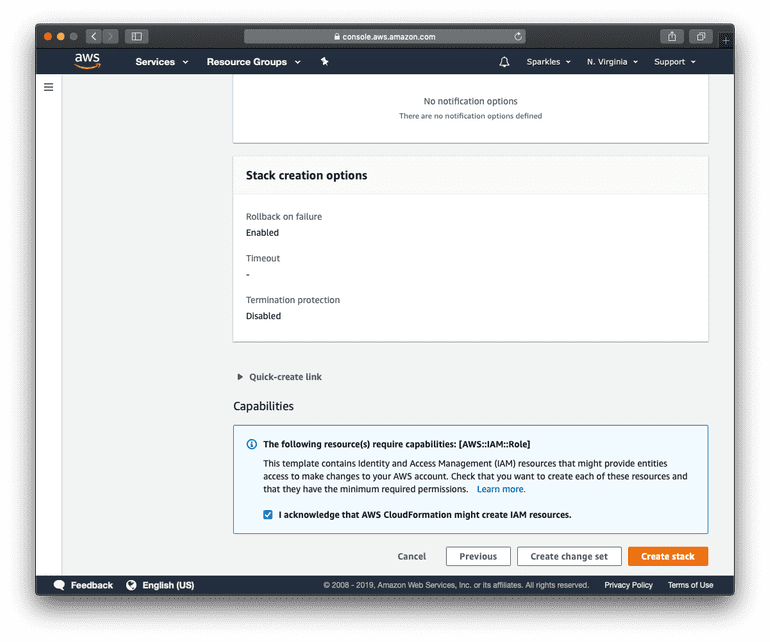 AWS Stack Create